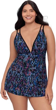 Trimshaper Tracey Adjustable Side-Tie Coverage Swimdress in Mystic Skin at Nordstrom, Size 24W