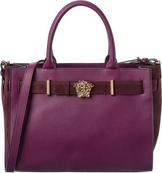 Versace Medusa Large Leather & Suede Tote