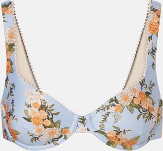 Agua Bendita Hacienda floral bikini top