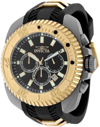 Invicta Coalition Forces 49792 Heren Horloge - Quartz Uurwerk - Roestvrij Staal met zwarte Wijzerplaat - 50mm