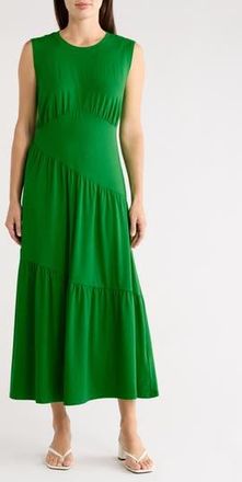 DKNY Gathered Sleeveless Tiered Maxi Dress in Fern Green at Nordstrom Rack, Size X-Small