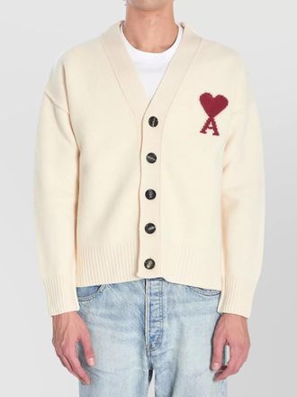 Ami virgin wool ribbed oversized cardigan