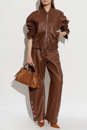Sportmax Amour Leather Jacket, Womens, Brown