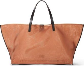Staud Large Christos Mesh Tote in Camel at Nordstrom