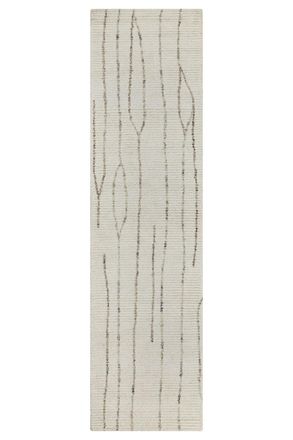 Wecon Home Alfombra de pura lana tejida a mano crema 80x230