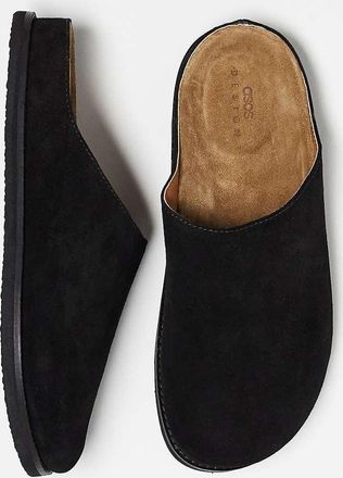 Asos Sandali stile zoccolo in camoscio neri-Nero