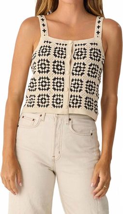 Rylee + Cru Crochet Tank Top In Abstract Natural