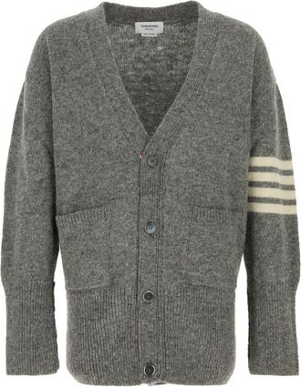 Thom Browne Grey V Neck Cardigan
