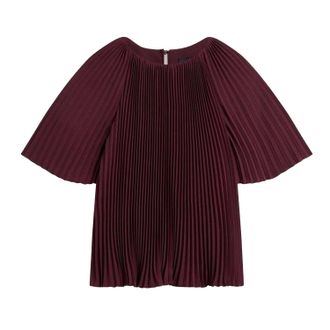 Ted Baker Dames/Dames Agara Geplooide Ronde Hals Blouse (Ossenbloed)