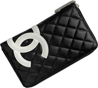 Chanel Tweedehands leren portemonnees - Dames - Vintage Accessoires - Zwart - ONE Size - Vintage