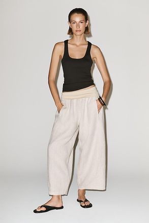 4Our Dreamers Linen Foldover Pants