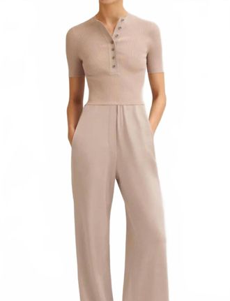 Scanlan Theodore Crepe Knit Placket Top In Oyster