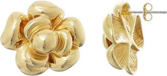 Adornia Adornia 14K Plated Camellia Stud Earrings