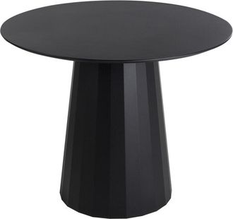 Beliani Beliani - Round Wooden mdf Steel Frame Dining Room Pedestal Table &oslash; 100 cm Black Plato