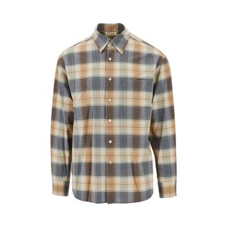 Auralee Check light wool shirt Man III