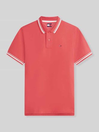 Tommy Jeans Regular Fit Poloshirt aus reiner Baumwolle in Rot, Gr&ouml;&szlig;e XXL