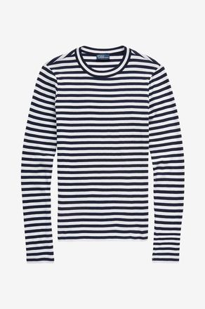 Polo Ralph Lauren Schmales gestreiftes Langarm-T-Shirt