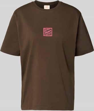 Selected Relaxed Fit T-Shirt aus reiner Baumwolle Modell BROOK SS HOTEL in Dunkelbraun, Gr&ouml;&szlig;e XL