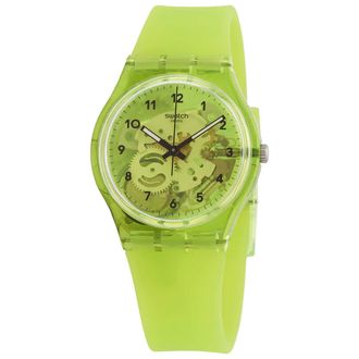 Swatch Lemon Flavour Quartz Green Transparent Dial Unisex Watch GG227