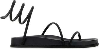 Rene Caovilla Cleo Sandalen - Dames - Sandalen - Zwart - 36 EU - Satijn - Schoenen