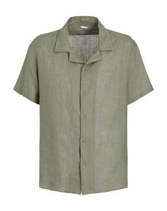 8 by YOOX LINEN CAMP-COLLAR S/SLEEVE SHIRT