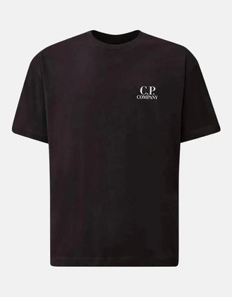 C.P. Company Mens CP COMPANY MENS 30/1 JERSEY BACK LOGO T-SHIRT TOTAL ECLIPSE - Black - Size: 38
