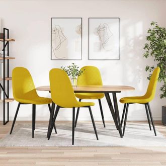 vidaXL vidaXL Sedie da Pranzo 4 pz Giallo Senape in Velluto
