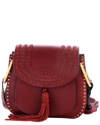 Chlo&eacute; Burgundy Leather Hudson Handbag Whipstitch Small (Authentic Pre-Loved)