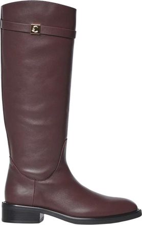 Coccinelle Hoge laarzen - Dames - Hoge Laarzen - Paars - 37 EU - Leer - Schoenen