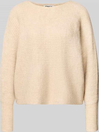 Only Regular Fit Strickpullover mit Fledermausärmel Modell DANIELLA in Ecru Melange, Größe XL