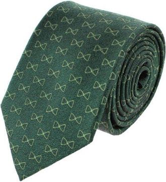 Trafalgar Store Signature Logo Silk Novelty Necktie in Hunter Green at Nordstrom