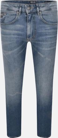 Versace Mens Skinny Fit Distressed Blue Jeans