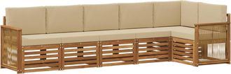 vidaXL Conjunto De Sof&aacute;s De Exterior 5 Uds. Natural Vidaxl