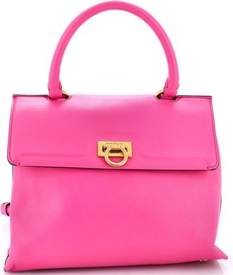 Ferragamo Trifolio Top Handle Bag Leather Small