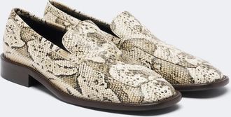 Acne Studios Snake-effect leather loafers