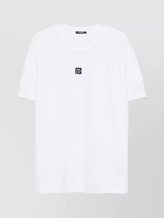 Balmain ribbed crewneck logo-embroidered t-shirt