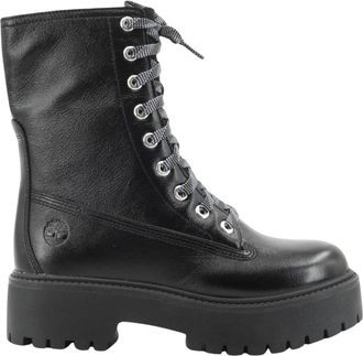 Timberland Stone Street Mid Veterschoen - Dames - Veterlaarzen - Zwart - 38 EU - Leer - Schoenen