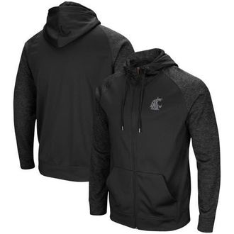 Colosseum Mens Colosseum Black Washington State Cougars Blackout 3.0 Tonal Raglan Full-Zip Hoodie at Nordstrom, Size Small