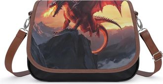 Generic Fierce Dragon Crossbody Bags for Women Fashion Leather Shoulder Handbags With Adjustable Strap