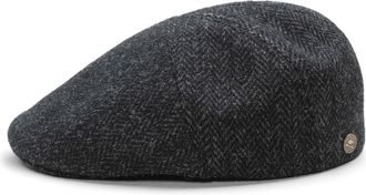 Sterkowski Winter Harris Tweed 5 Panel Applejack Flat Cap 60 cm Black/Anthracite