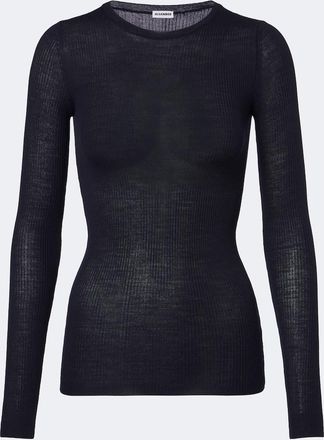 Jil Sander Pullover in lana a coste