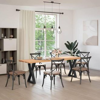 Berkfield Home Modern Dining Table Legs 2 pcs Black 60x(72-73.3) cm Steel