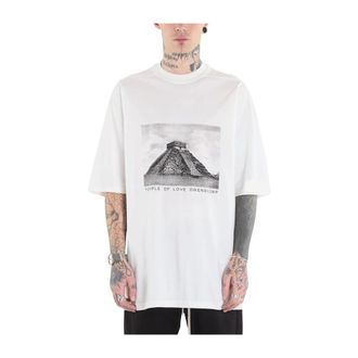 Rick Owens Oversized Tops, male, White, Size: XS Jumbo Short Sleeve T-Shirt