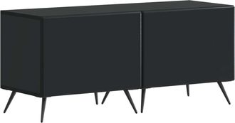 vidaXL Mueble De Tv Negro Madera De Ingenier&iacute;a Vidaxl