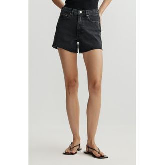 DL1961 Zoie Raw Hem High Waist Relaxed Denim Shorts in Nightshade at Nordstrom, Size 31
