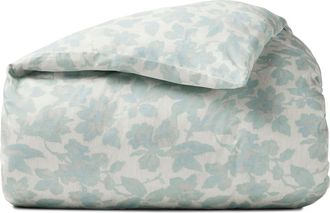 Coyuchi Camellia Organic Cotton Sateen Duvet Cover in Celadon at Nordstrom, Size King/california King