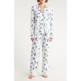 PJ Salvage Jersey Pajamas in White at Nordstrom Rack, Size X-Small