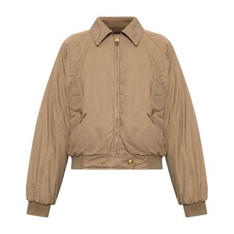 Versace Chaqueta Acolchada con Cabeza de Medusa - Jackets - Mujer - Marr&oacute;n - XS
