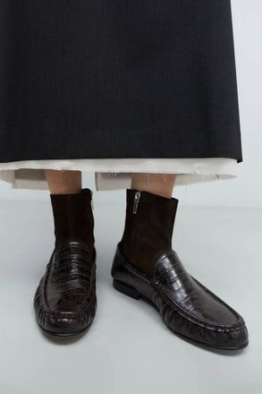 CORDERA Womens Loafer Rama Crocodile Boot In Ebano