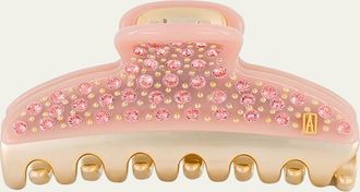 Alexandre de Paris Pink Crystal Acetate Claw Clip